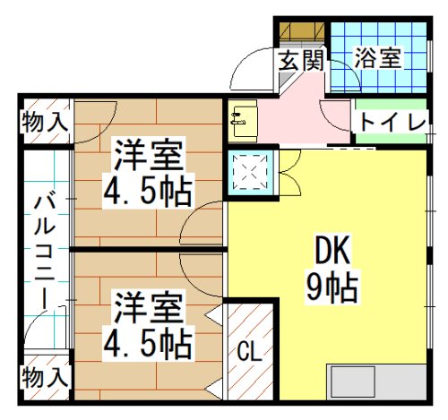 北九州市八幡西区永犬丸西町のマンションの間取り