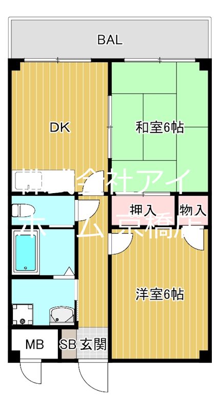 大阪市城東区天王田のマンションの間取り