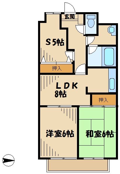 相模原市緑区西橋本のマンションの間取り