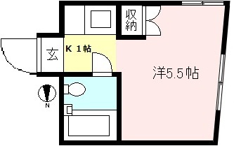 世田谷区経堂のアパートの間取り