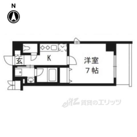 京都市南区西九条南田町のマンションの間取り