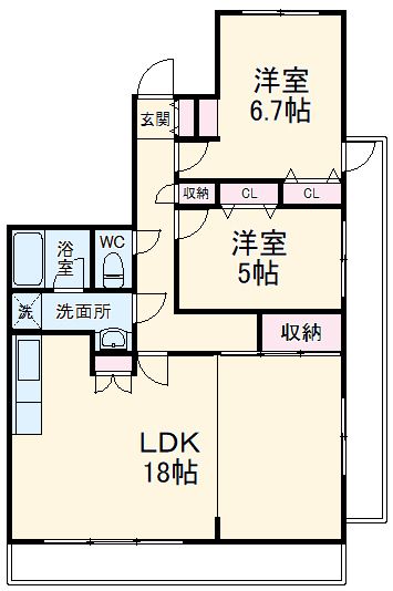 横浜市青葉区柿の木台のマンションの間取り