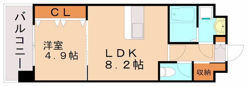 【北九州市小倉北区清水のマンションの間取り】