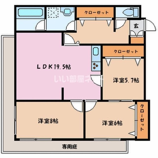 ビューパレ布瀬の間取り