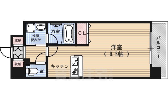 京都市中京区中之町のマンションの間取り