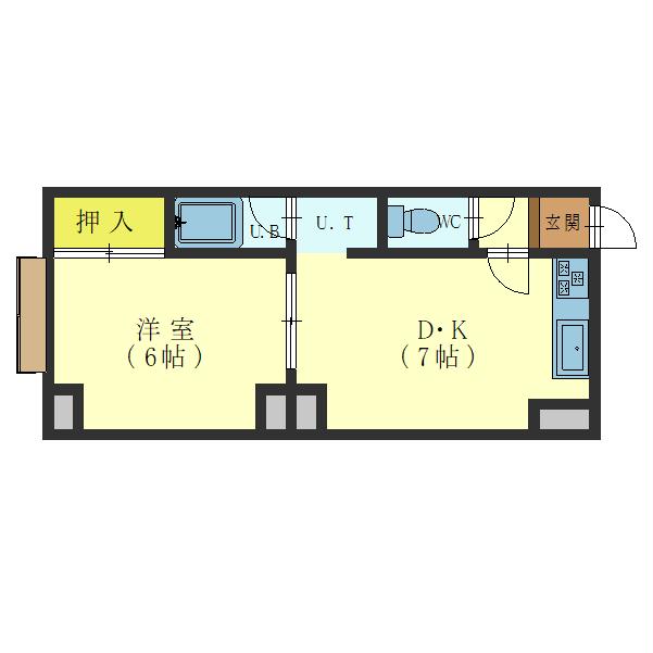 函館市堀川町のアパートの間取り