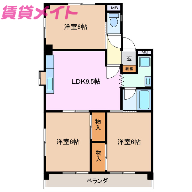 ソシアルドミール東館の間取り