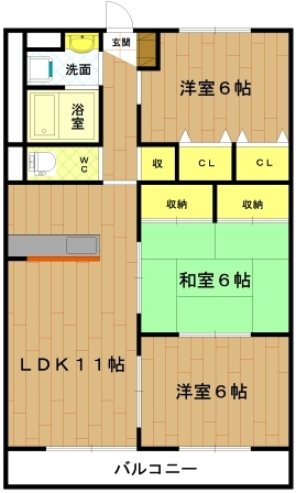 伊勢市上地町のマンションの間取り