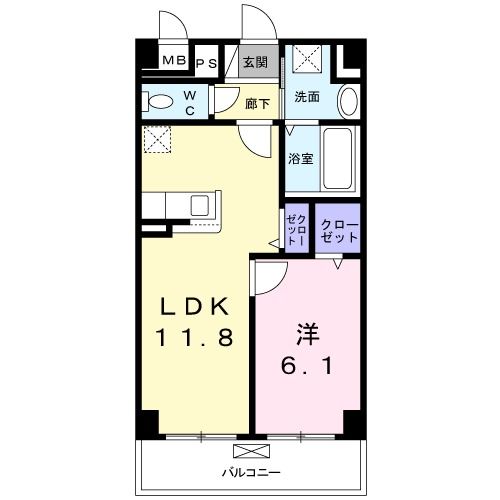 豊橋市向草間町のマンションの間取り