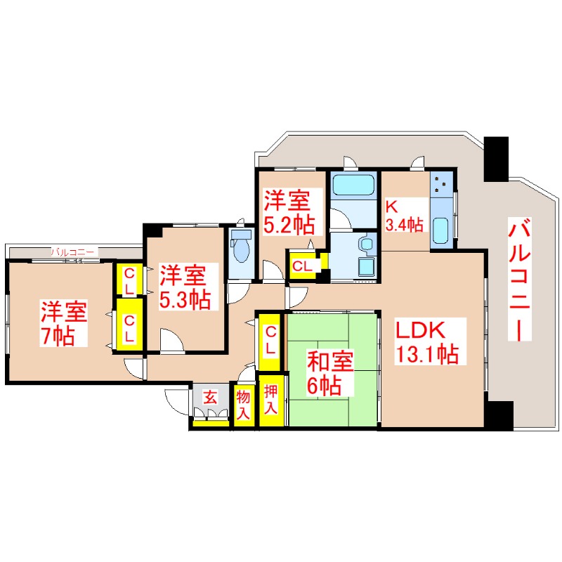 Ｆステージ鹿児島中央の間取り