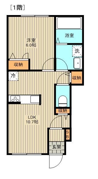 世田谷区喜多見のアパートの間取り