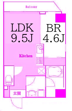 横浜市南区宮元町のマンションの間取り