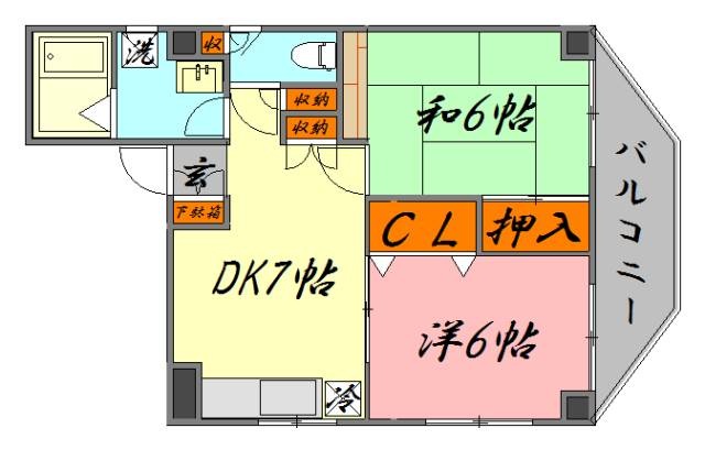 広島市中区羽衣町のマンションの間取り