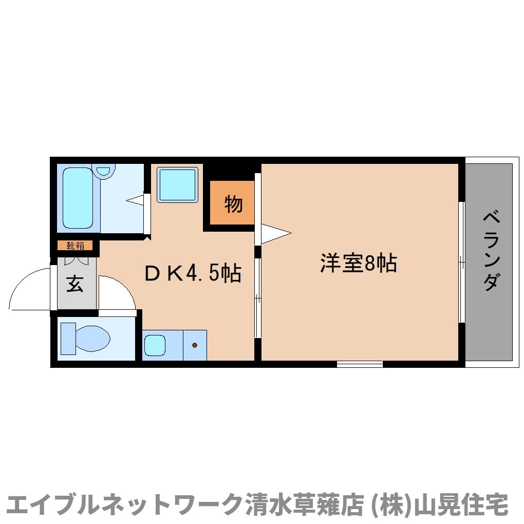 静岡市駿河区谷田のアパートの間取り