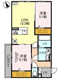 明石市魚住町中尾のアパートの間取り