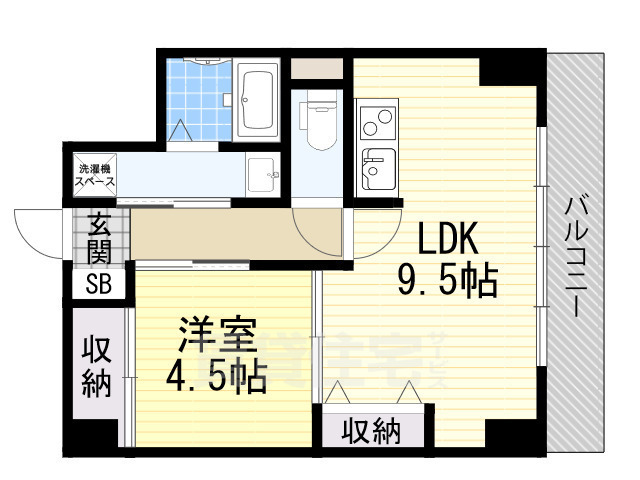 大阪市淀川区西宮原のマンションの間取り