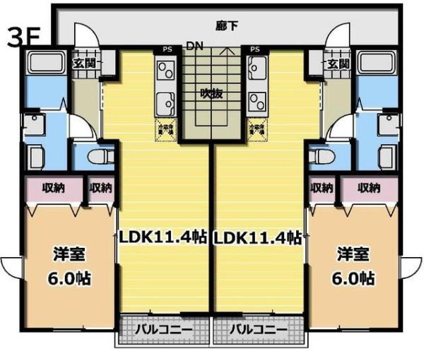 日野市東豊田のアパートの間取り