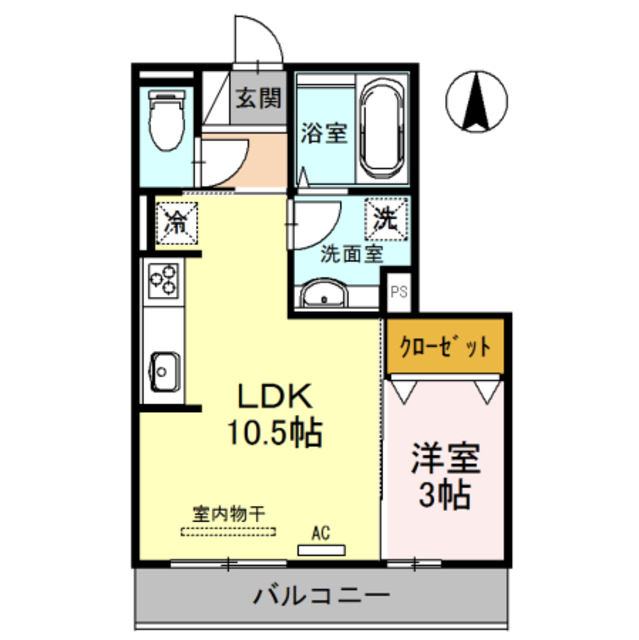 高槻市野見町のアパートの間取り