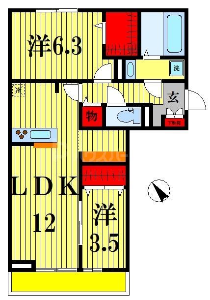 松戸市中根のアパートの間取り