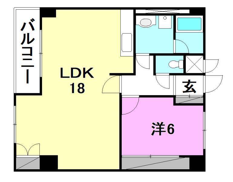 松山市南堀端町のマンションの間取り