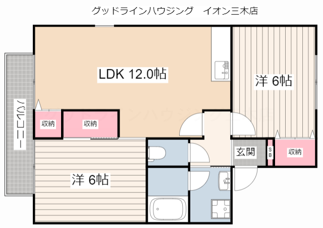 ガーデンハウスA棟の間取り