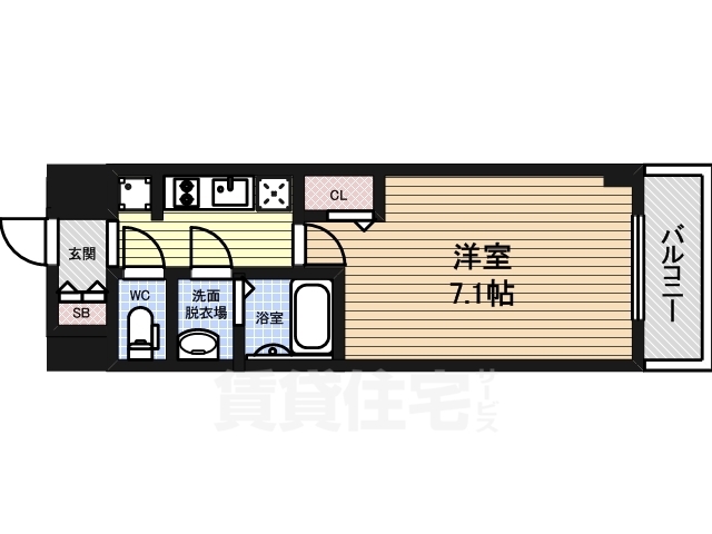 名古屋市東区代官町のマンションの間取り