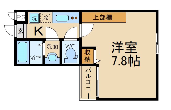 フラッティ堀川高辻の間取り