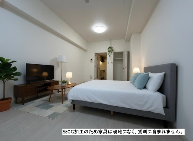 居室・リビング　※ＣＧ加工のため家具は現地になく、賃料に含まれません。