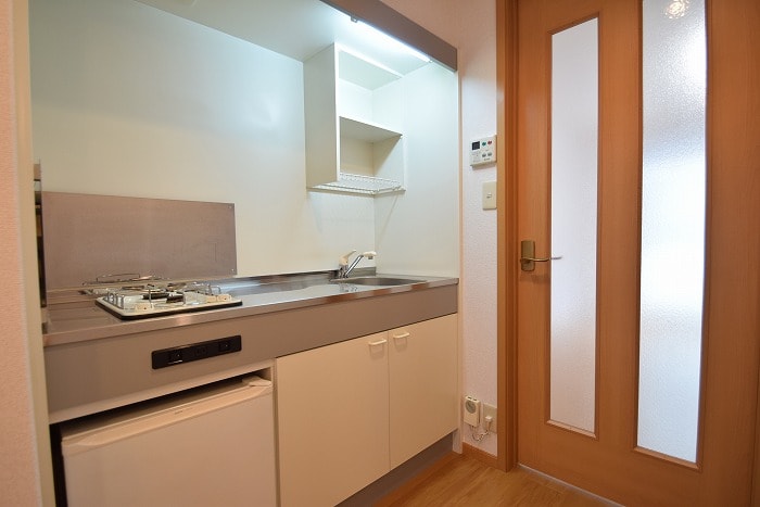 キッチン　２口ガスコンロ付のキッチンです！