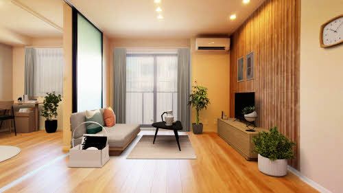 居室・リビング　家具家電設置例