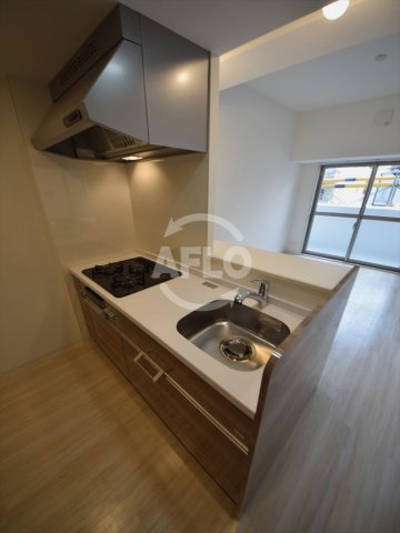 キッチン　ハーヴェスト京町堀　ガス3口システムキッチン