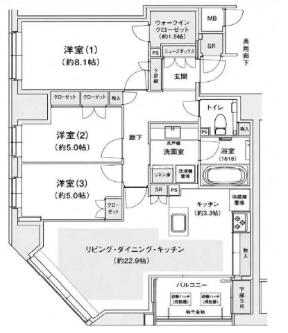 リバーガーデン四天王寺の間取り写真