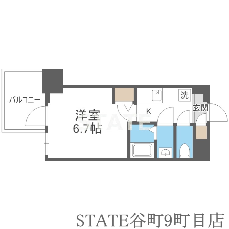 地下鉄谷町線 四天王寺前夕陽ケ丘駅 徒歩7分 13階建 築3年の間取り写真