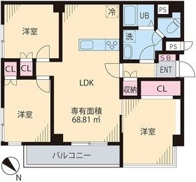 都営大江戸線 中野坂上駅 徒歩6分 4階建 築46年の間取り写真