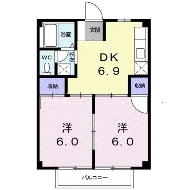 シティハイツ若草の間取り写真