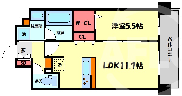 バロンドール京橋の間取り写真