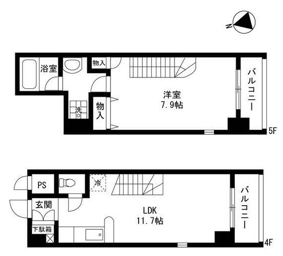 都営新宿線 一之江駅 徒歩3分 5階建 築26年の間取り写真