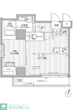グラン,フォークス神田イーストタワーの間取り写真