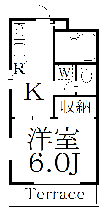 ＪＲ中央線 中野駅 徒歩6分 2階建 築38年の間取り写真