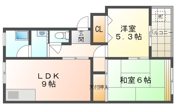 上高丸団地D棟の間取り写真