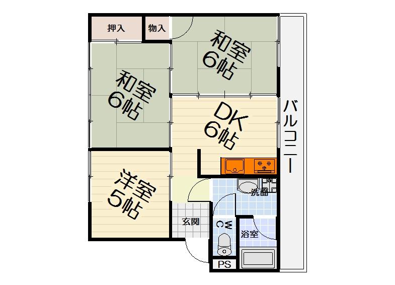 和泉市幸のマンションの間取り