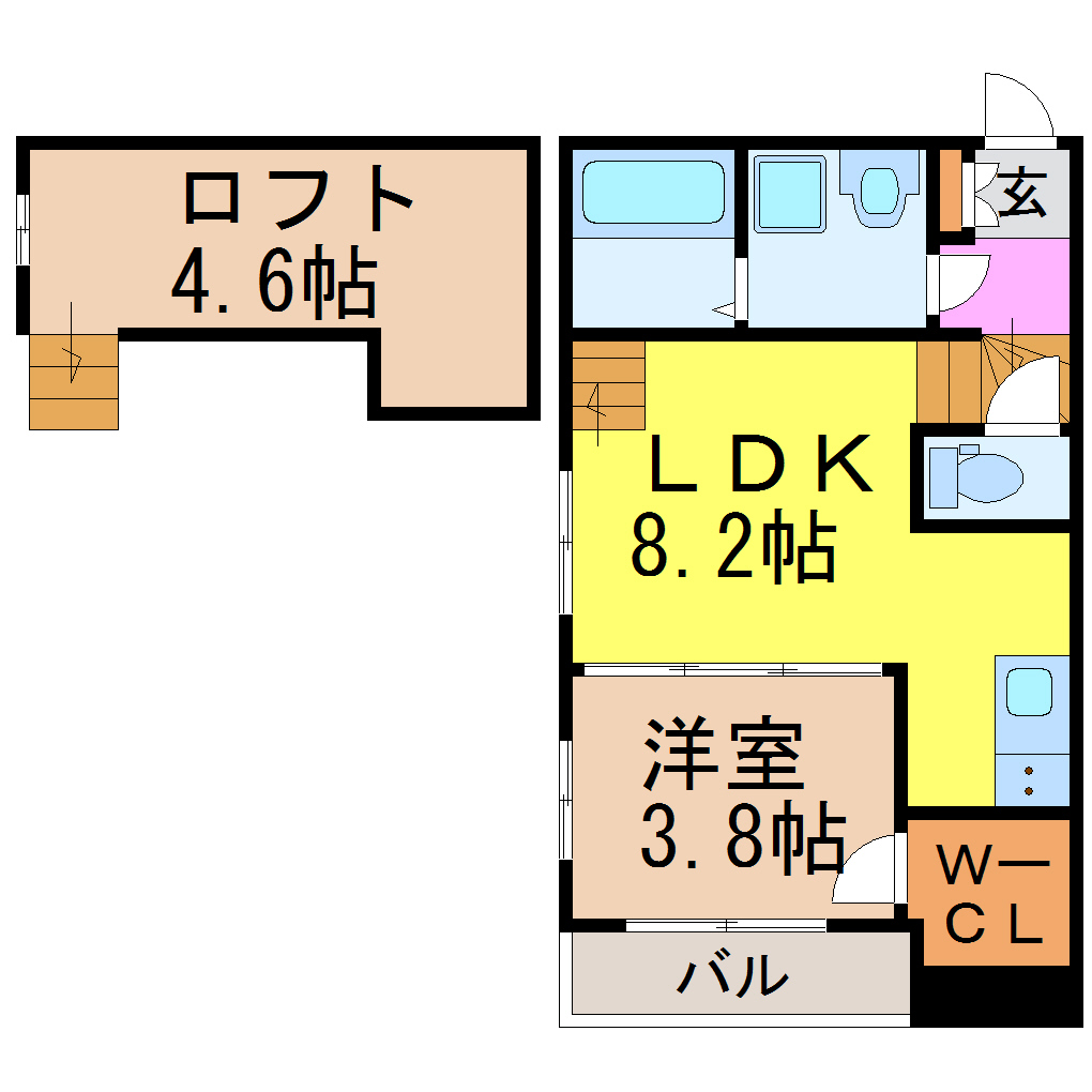 愛知県名古屋市南区中江２（アパート）の賃貸物件の間取り