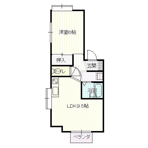 長野市大字稲葉のアパートの間取り