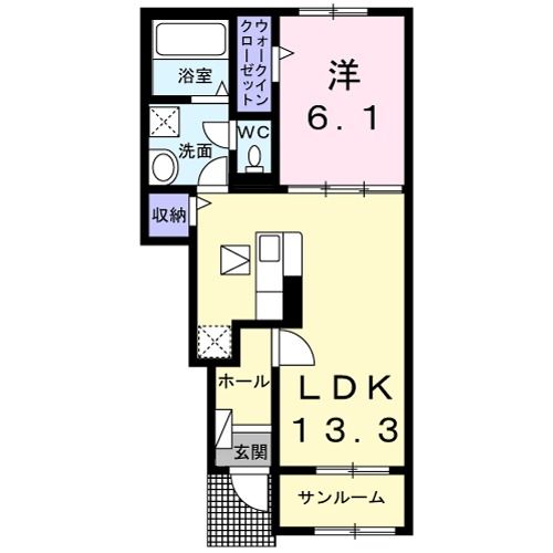 鹿嶋市平井東のアパートの間取り