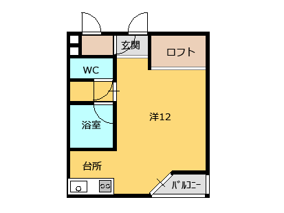 山形市旅篭町のマンションの間取り