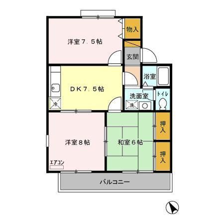 木更津市高柳のアパートの間取り