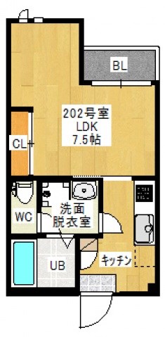 【廿日市市本町のアパートの間取り】