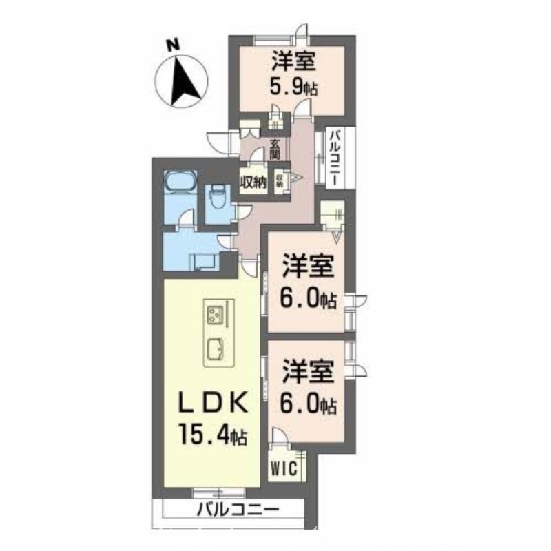 高松市木太町のマンションの間取り