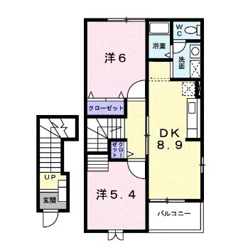 北斗市七重浜のアパートの間取り