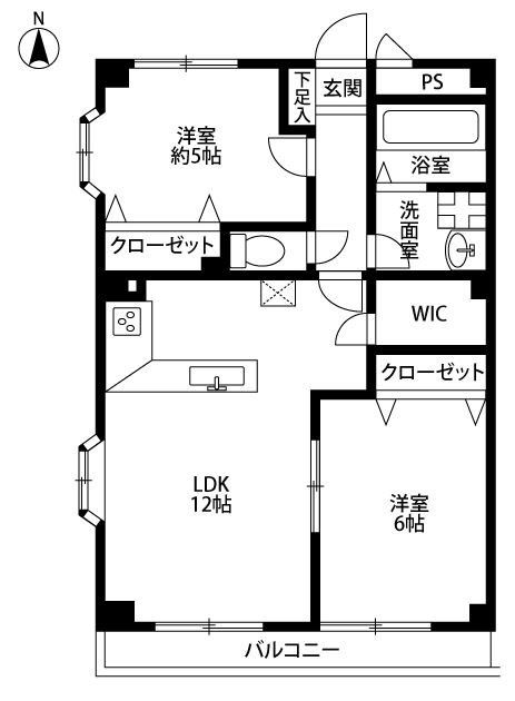 茅ヶ崎市柳島海岸のアパートの間取り